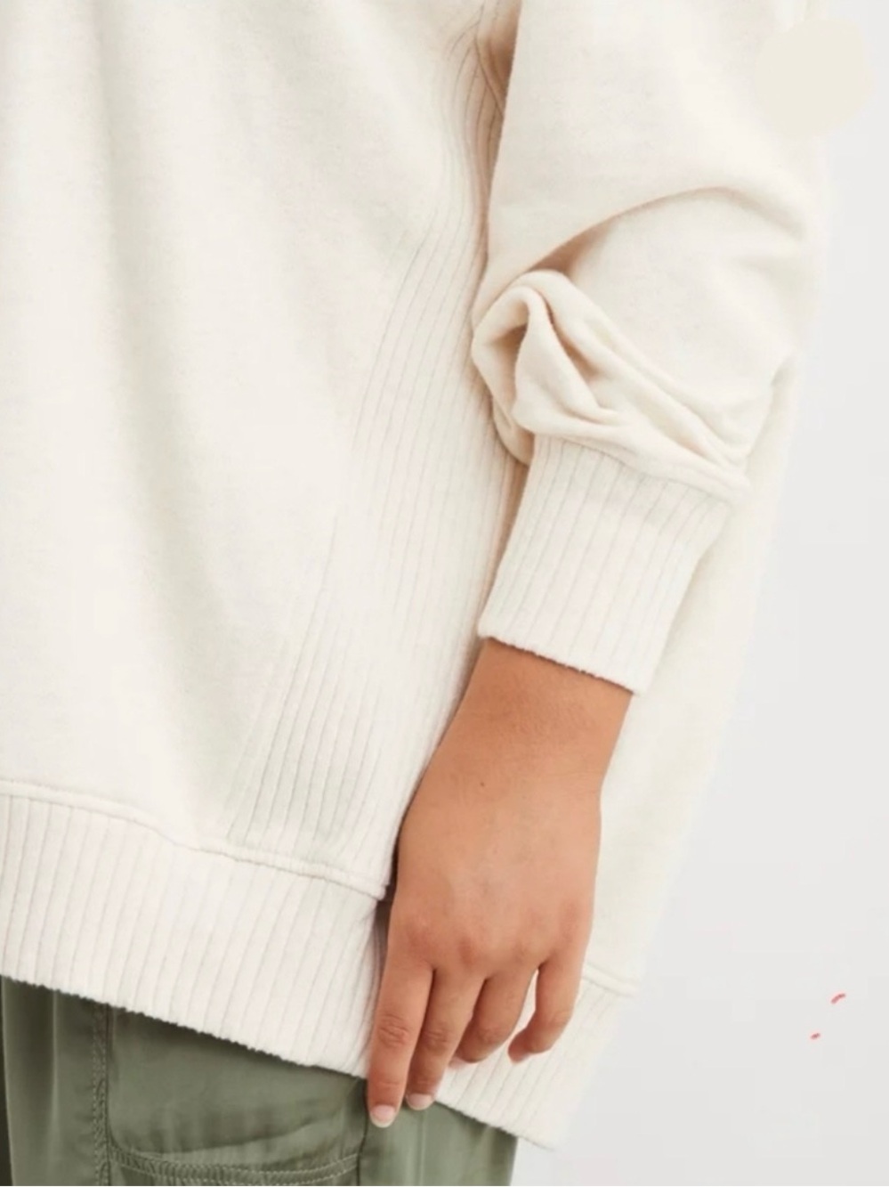 Aerie Down-To-Earth Crew Sweatshirt Ribbed Sz XS (a1) - Picture 3 of 6
